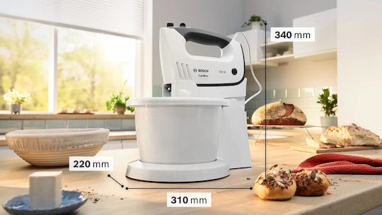 Bosch Μίξερ με Πλαστικό Κάδο Λευκό 750W