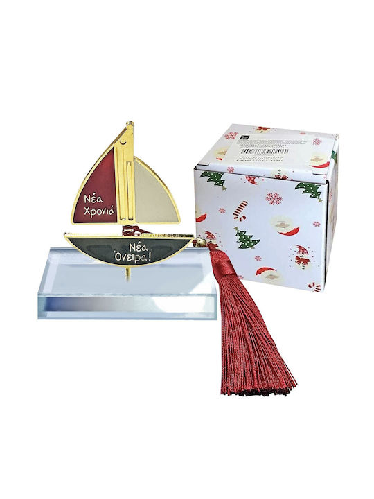 XMASfest Tischplatte Glücksbringer Boot 5x8cm 1Stück
