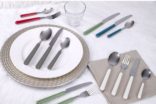 Set de Tacâmuri Inoxidabil Albastru 24buc