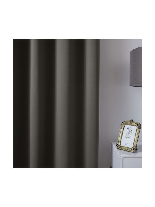 Beauty Home Blackout Curtain with Brown Grommets 140x270cm