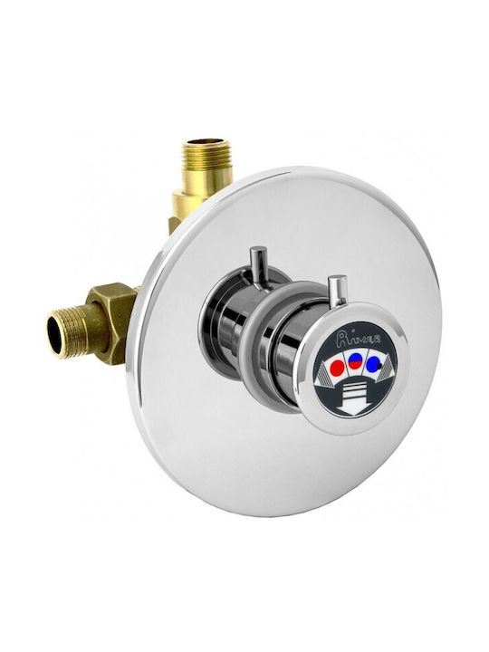 River Built-in Mixer & Supply Set for Shower Silver