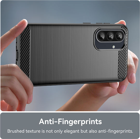 Techsuit Carbon Umschlag Rückseite Silikon Blau (Samsung Galaxy A37 5G - Techsuit)