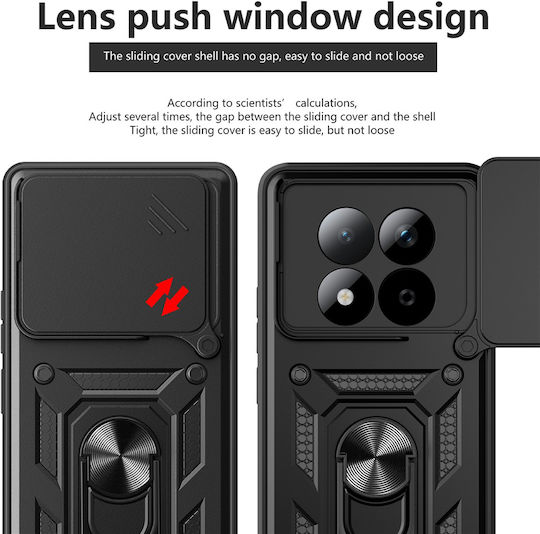 Techsuit Camshield Serie Rückseite Umschlag Silikon / Kunststoff Schwarz Redmi Note 15 Pro+ / Poco M8 Pro