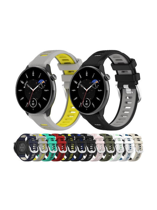 Watch Strap Two Colors Silicone Amazfit Bip 1s 20 Mm Black + Grey