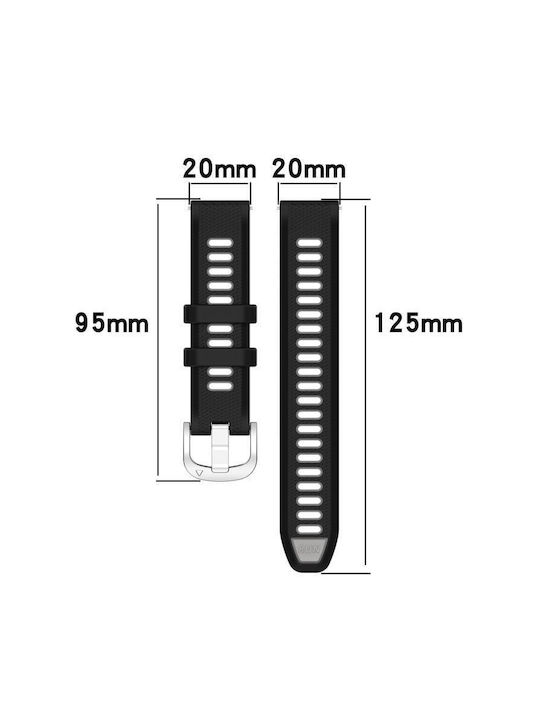 Watch Strap Two Colors Silicone Amazfit Bip 1s 20 Mm White + Blue