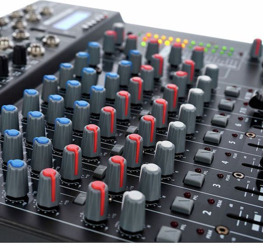The t.mix 1202 FXMP USB Analoge Konsole 12 Kanäle mit Phantom Power & 6 XLR-Eingänge & Bluetooth
