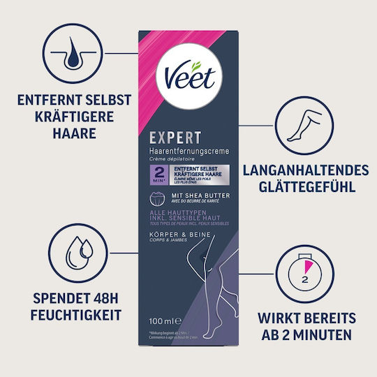 Veet Hair Removal Body Cream Expert Suitable for Sensitive Skin 100ml