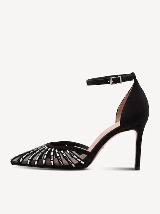 Pumps mit Riemchen & hoher Absatz Schwarz