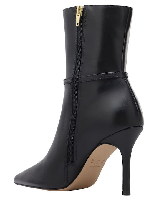 Leder Stiefeletten Damen Schwarz