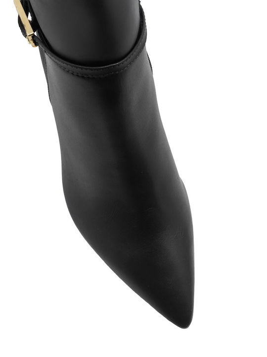 Leder Stiefeletten Damen Schwarz
