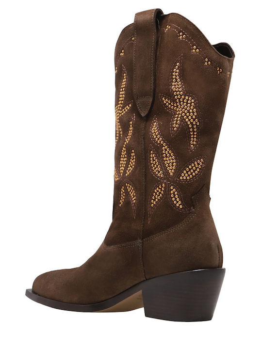 Wildleder Stiefeletten Damen Braun