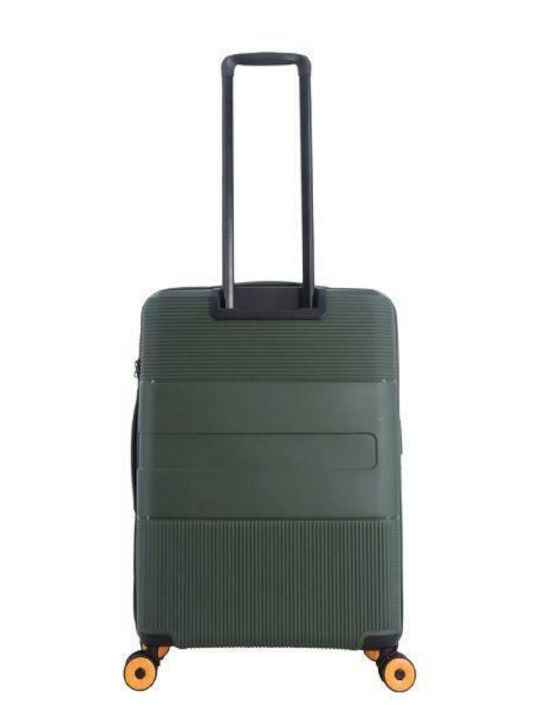 Discovery Medium Travel Suitcase Hard Khaki with 4 Wheels Height 65cm DL02H0.60.11