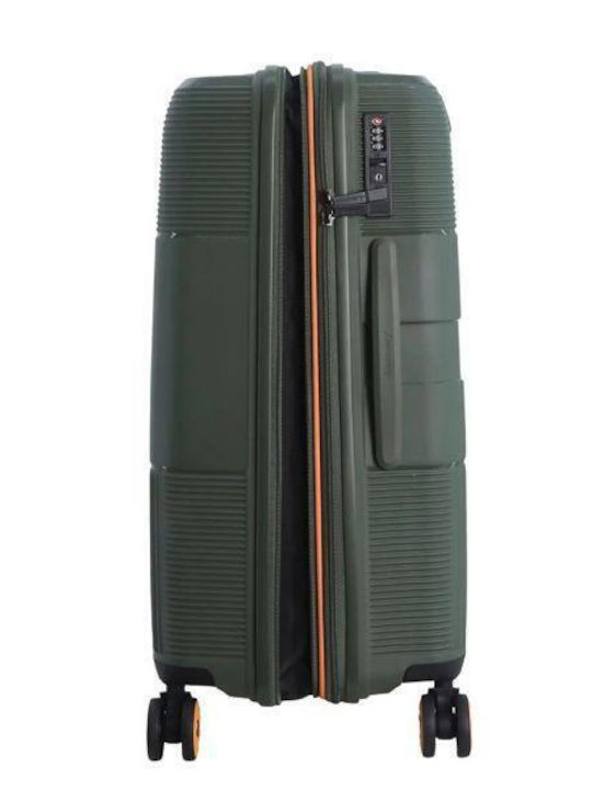 Discovery Medium Travel Suitcase Hard Khaki with 4 Wheels Height 65cm DL02H0.60.11