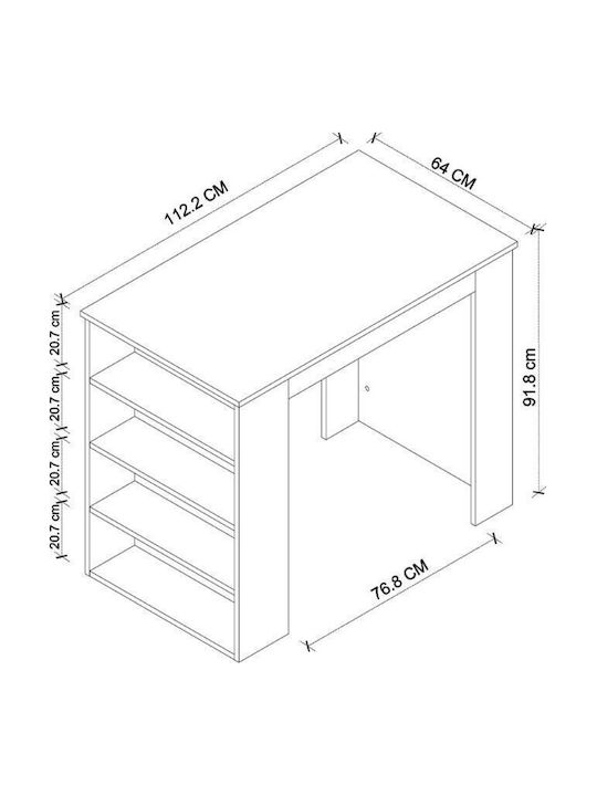Toska Table Bar Wooden Pine Oak 112.2x64x91.8cm