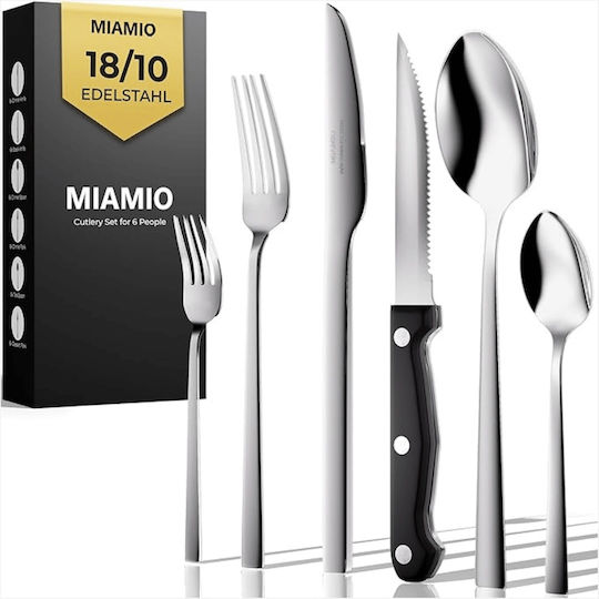 Miamio Set de Tacâmuri Inoxidabil Argintiu 36buc