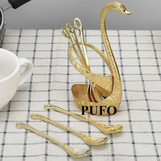 Set de Linguri Desert / Înghețată Inoxidabile Maro 6buc
