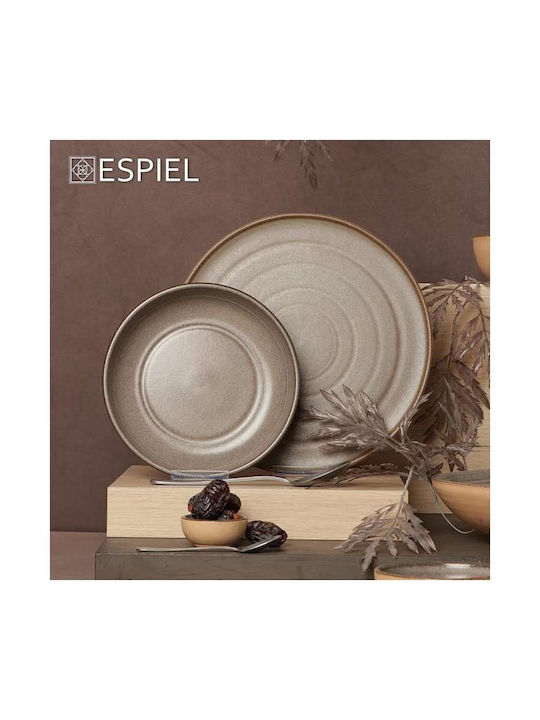 Espiel Stoneware Μπωλ Σερβιρίσματος Στρογγυλό Κεραμικό Γκρι