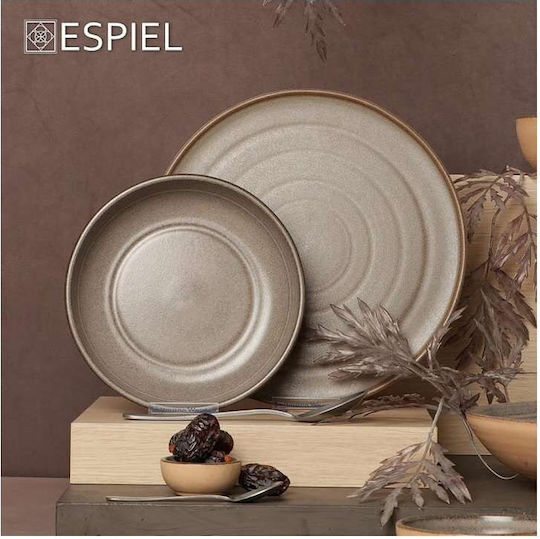 Espiel Stoneware Μπωλ Σερβιρίσματος Στρογγυλό Κεραμικό Γκρι