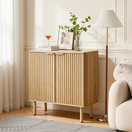 Sideboard made of Wood & Metal Oak 80x37.5x80cm