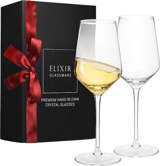 Elixir Σετ Ποτήρια για Λευκό και Κόκκινο Κρασί από Κρύσταλλο Κολωνάτα 414ml 2τμχ