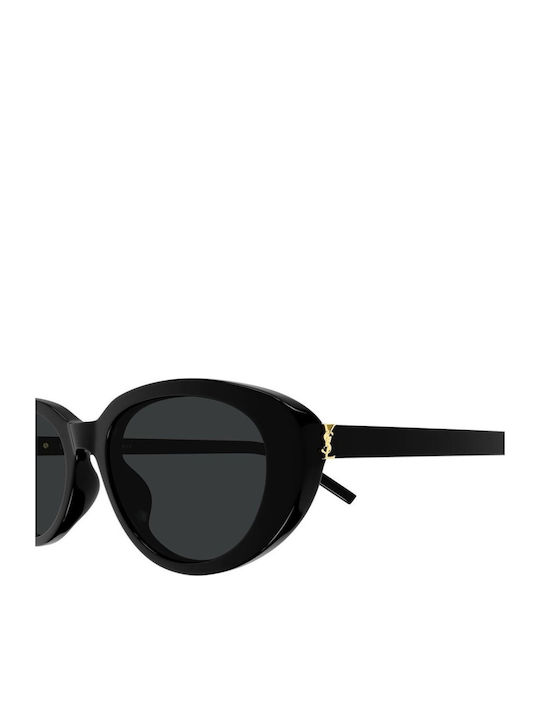 Ysl Women's Sunglasses with Black Plastic Frame and Black Lens