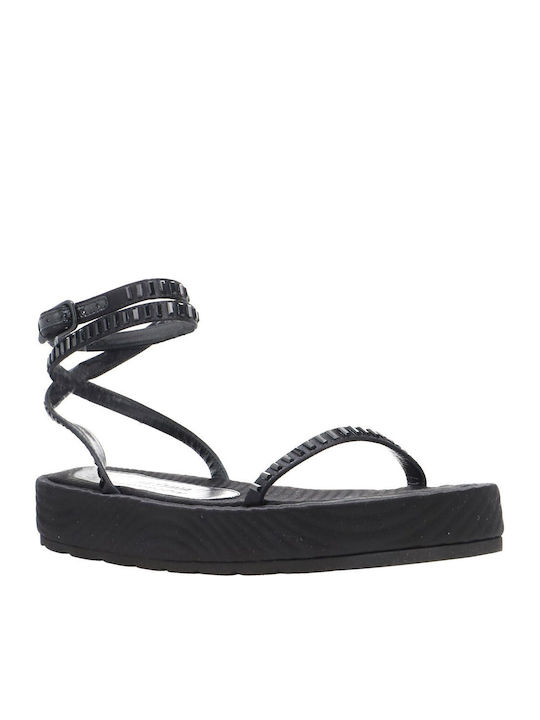 Women's Flat Sandals in Black Color