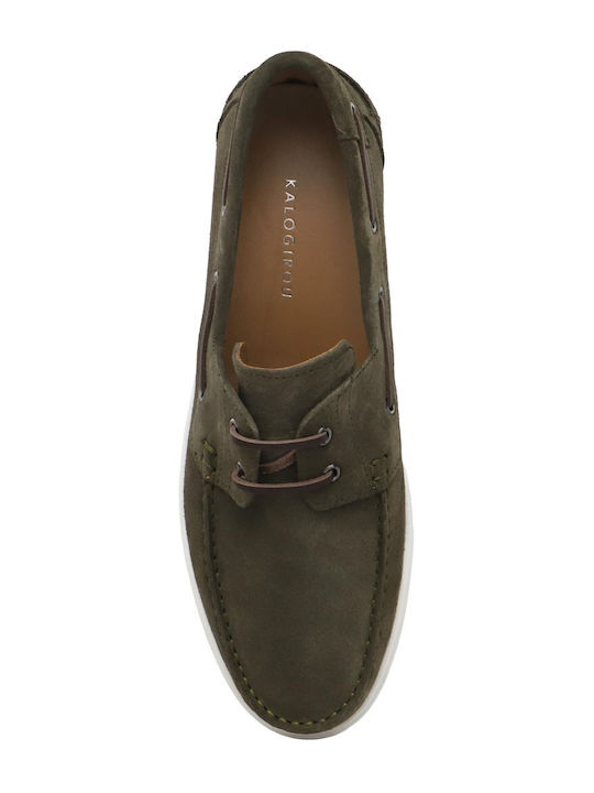 Men's Suede Boat Shoes Green