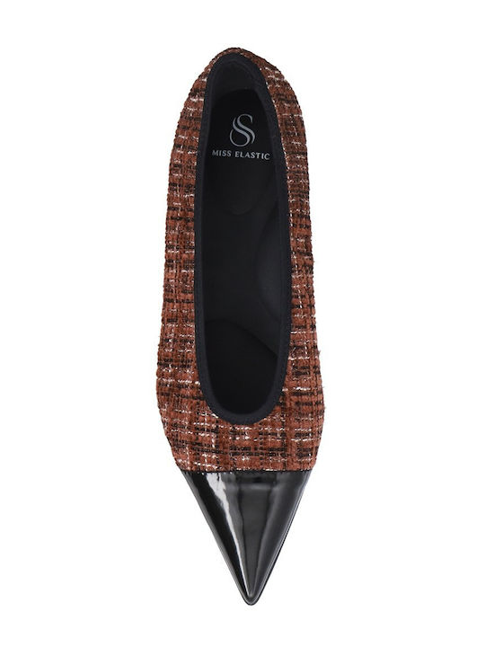 Pumps mit Chunky flachem Absatz Braun
