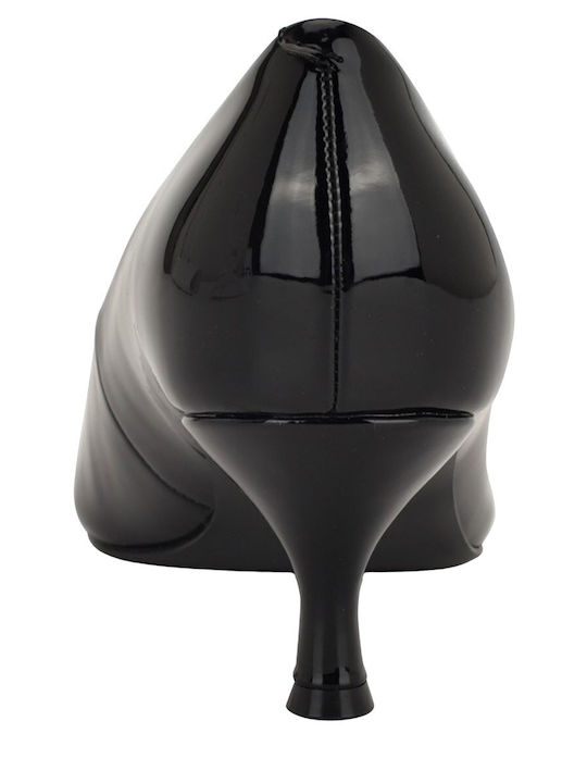Synthetic Leather Black Medium Heels Sisko8