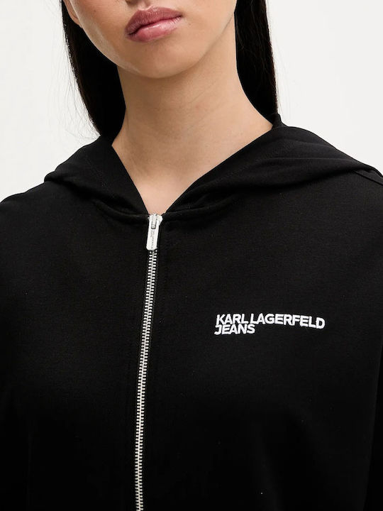 Karl Women's Sweatshirt Jacket Hooded Black