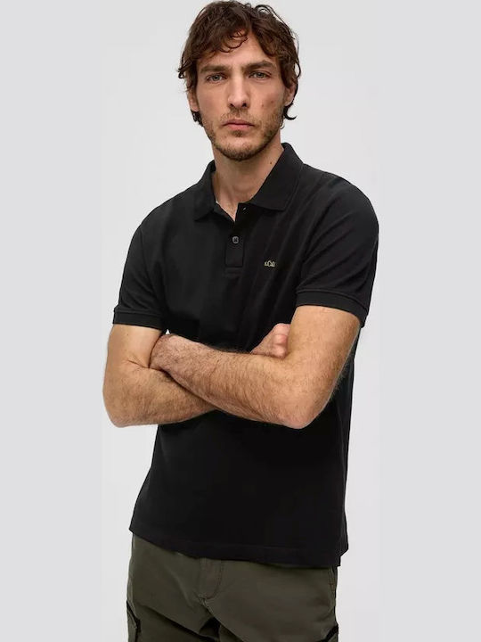 Polo Kurzarmbluse Schwarz