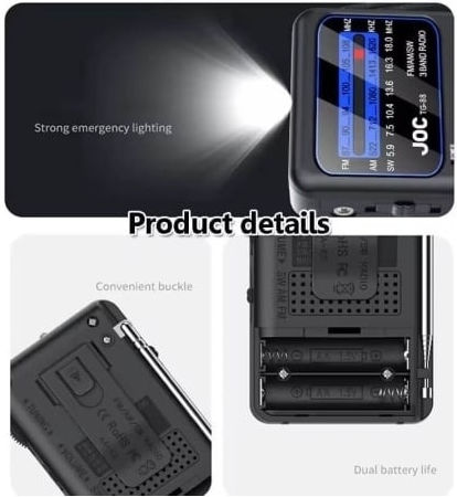 D5B72D3BM Φορητό Ραδιόφωνο Επαναφορτιζόμενο με USB Μαύρο