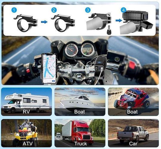 Raistar Waterproof Motorcycle Charger with Ports: 2xUSB
