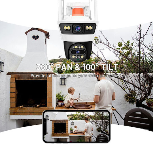 Jortan IP Dual Κάμερα Παρακολούθησης Wi-Fi Full HD+ 4MP Αδιάβροχη με Φακό 2.8-12mm