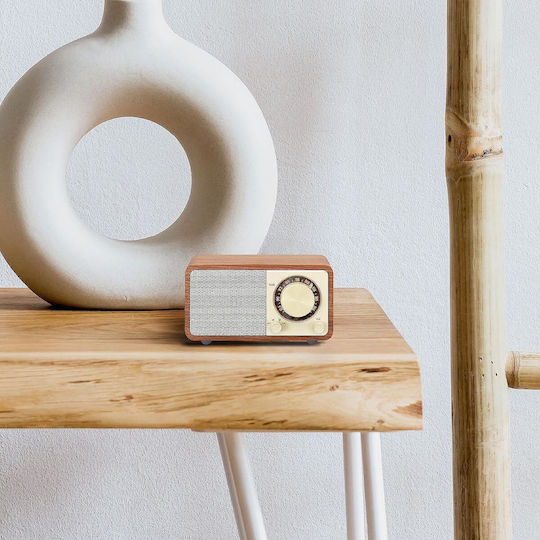 Sangean WR-7 Plus Retro Επιτραπέζιο Ραδιόφωνο Επαναφορτιζόμενο με Bluetooth Natural Cherry