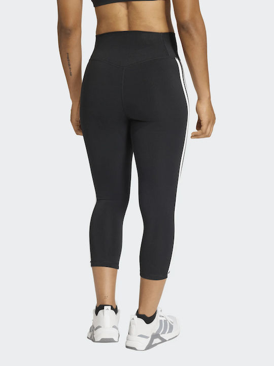 Optime Essentials 3-stripes Schulung Frauen Gekürzt Leggings Schwarz