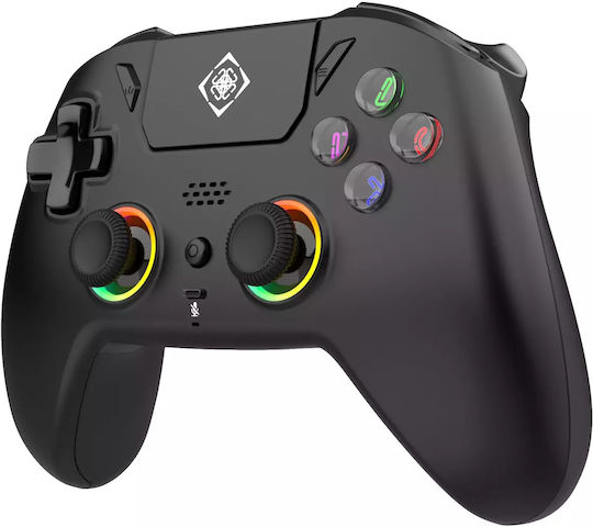 Deltaco GAM-189 Ασύρματο Gamepad με Hall Effect Sticks για PS5 / PC / Android / iOS Μαύρο