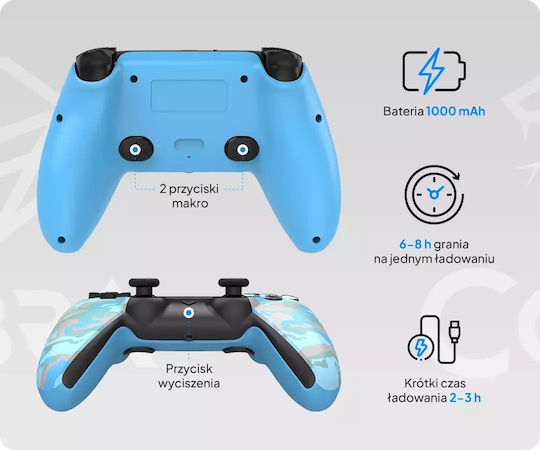 Cobra Kabellos Gamepad für PS5 / PC / Android / iOS Blau