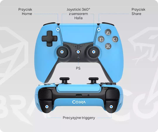 Cobra Kabellos Gamepad für PS5 / PC / Android / iOS Blau