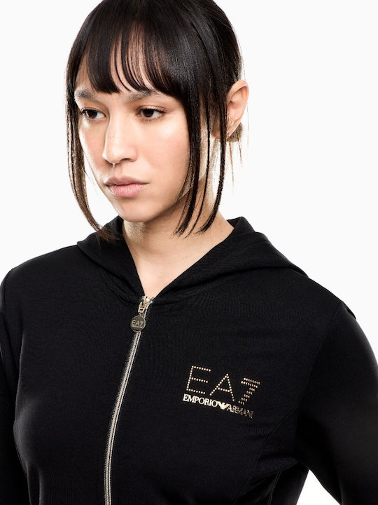 Women's Sweatshirt Jacket Hooded Black