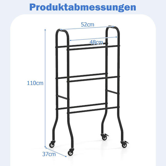 Costway Rolling Three-Tier Metal Ball Organizer Ball Rack Ball Cart Sp38515