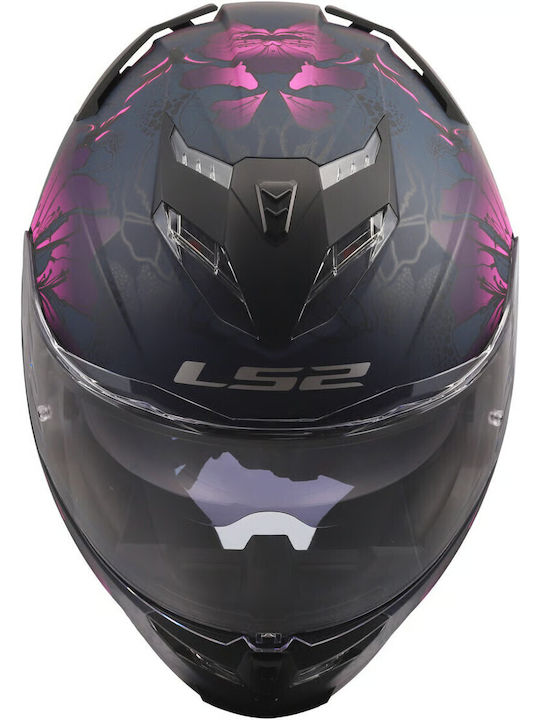 LS2 FF818 Storm III Burst Black/Pink Motorradhelm Volles Gesicht ECE 22.06 1600gr mit Pinlock und Sonnenblende