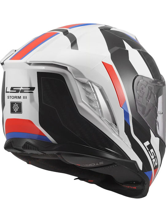 LS2 FF818 Storm III Sporty White/Blue/Red Мотоциклетна каска Full Face ECE 22.06 1600гр с Sunvisor