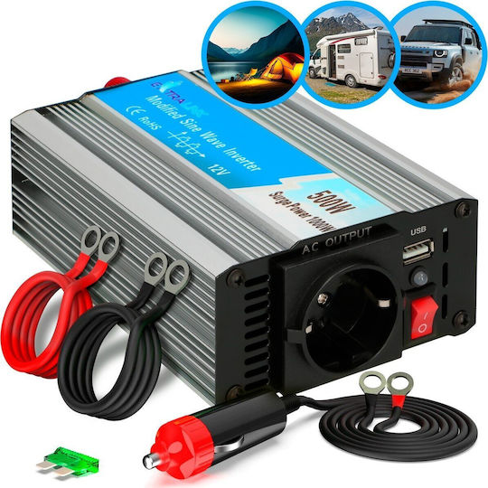 Extralink Car Inverter Modified Sinewave 500W to Converter 12V DC in 230V AC