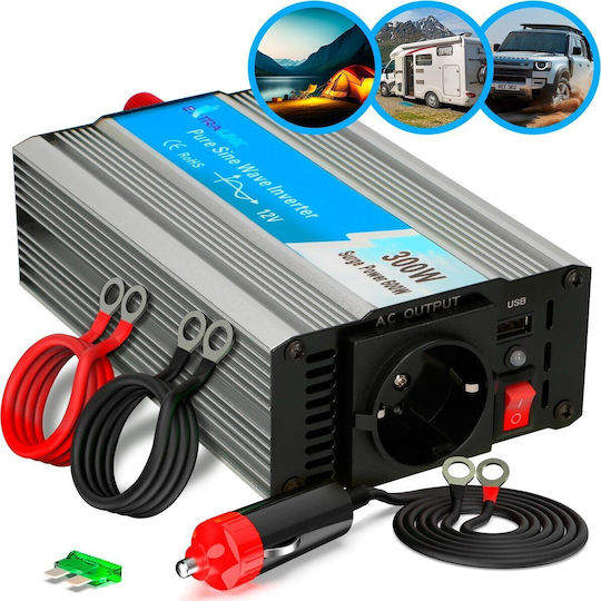 Extralink Car Inverter Modified Sinewave 300W for 12V DC EX.18068