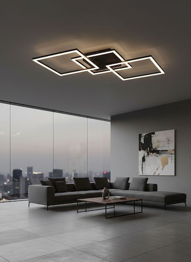 Trio Lighting Πλαφονιέρα Οροφής 74εκ. Μαύρη με Ενσωματωμένο LED