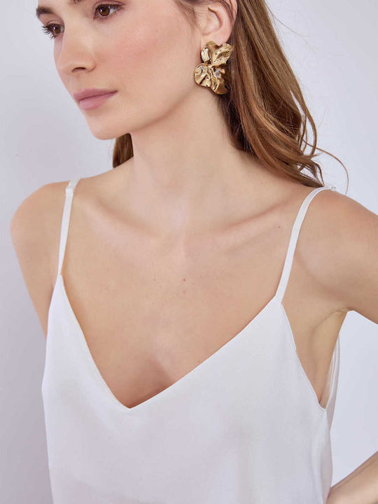 Celestino Lingerie Τοπ Σατέν Λευκό