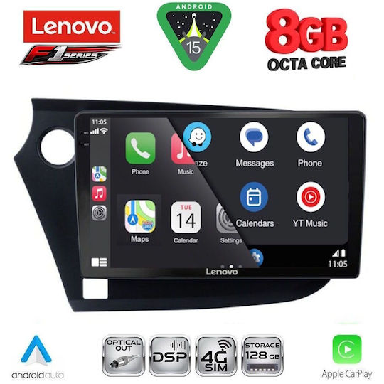 Lenovo Car Audio System for Honda Insight 2009-2014 (Bluetooth/USB/WiFi/GPS/Apple-Carplay/Android-Auto) with Touch Screen 9"