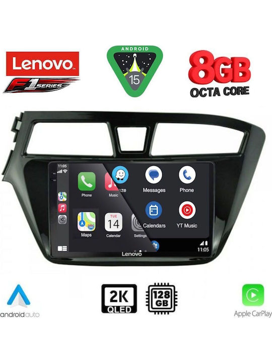 Lenovo Ηχοσύστημα Αυτοκινήτου για Hyundai i20 2014-2018 (Bluetooth/USB/WiFi/GPS/Apple-Carplay/Android-Auto) με Οθόνη Αφής 9"
