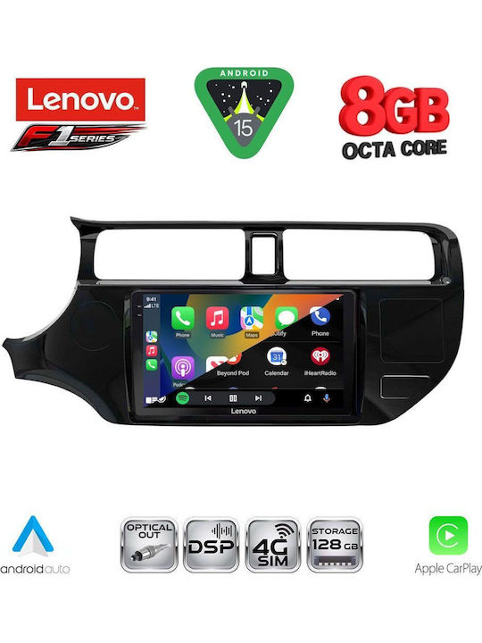 Lenovo Car Audio System for Kia Rio 2012-2015 (Bluetooth/USB/WiFi/GPS/Apple-Carplay/Android-Auto) with Touch Screen 9"